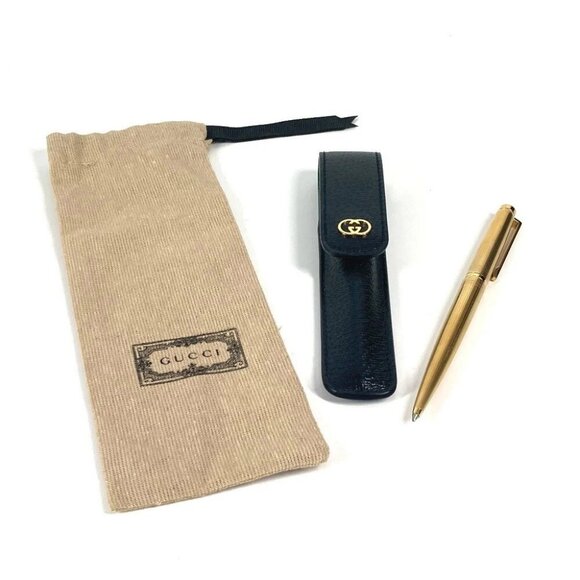 GUCCI 662762 Interlocking G with case Pencil Case Stationery Ballpoint pen - Picture 1 of 12